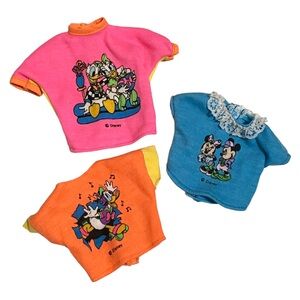 Vintage 90's Barbie Disney Shirts Lot of 3 Genuine Barbie Purple Tag